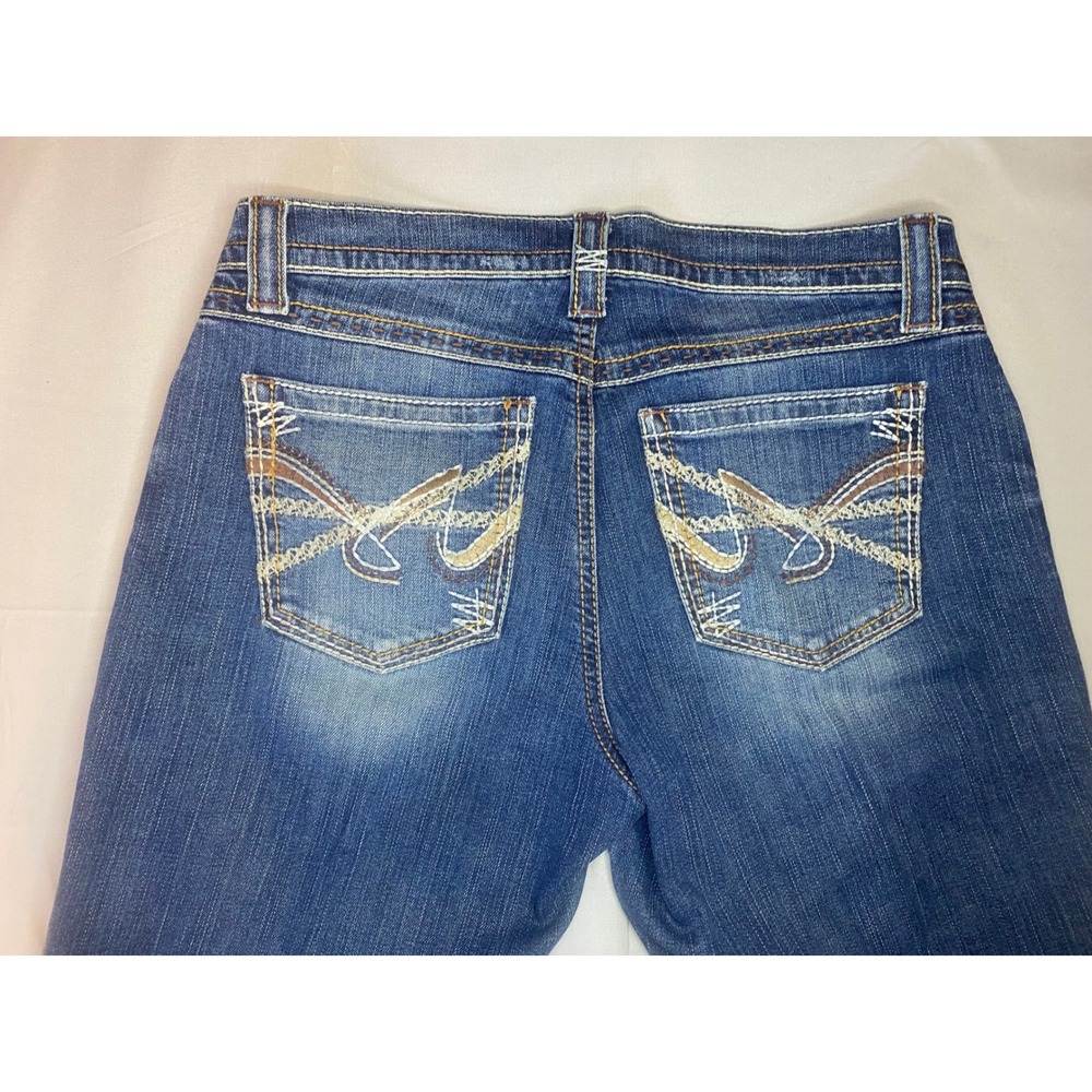Cruel Marla Relaxed Jeans Women's 11L Blue Bootcut Medium Wash Embroidered Y2K - Picture 4 of 7